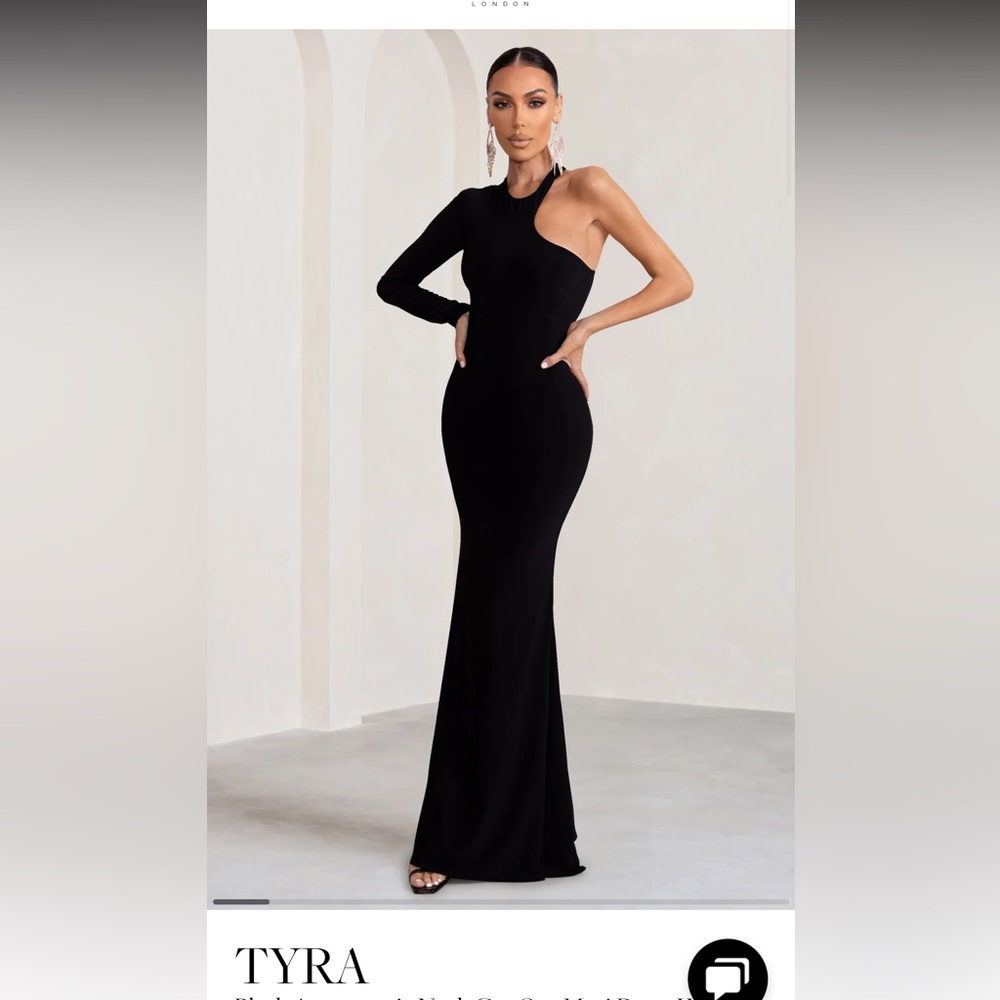 One Shoulder Black Gown